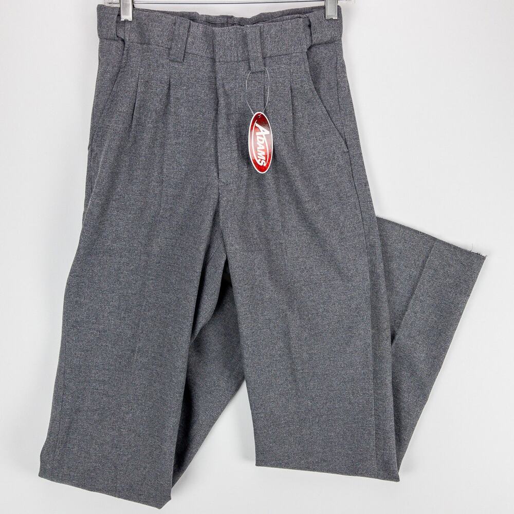 Adams Men's 28 Umpire Pants Gray Pleated Comfort Stretch Expandable Waist NWT